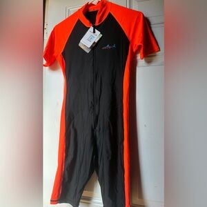 NEW Dive & Sail Orange and Black Dive, Sail, Bike UV PROTECTION.. one piece.